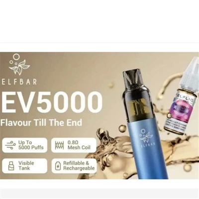 Seolann ELFBAR Toitíní Leictreonach In-athlíonta EV5000 sa RA, ar Phraghas £ ...