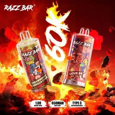 Razz Bar 60000 E-toitín Indiúscartha|60,000 Clúimh, An Rogha is Fearr don Ché...