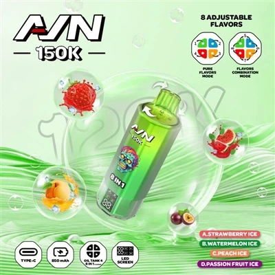 AIDHM AVN PUFFS 150K – Glúin Nua E-toitíní Indiúscartha Indiúscartha|60mL Cum...
