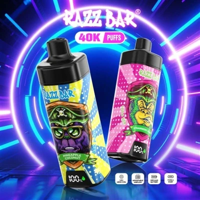 Razz Bar 40000 E-toitín Indiúscartha: Acmhainn Ard, Ardfheidhmíocht Eispéirea...