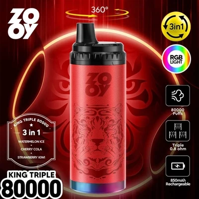 ZOOY KING 3-i-1 80000 Puff Vape Indiúscartha: Nuálaíocht Theicneolaíoch agus ...
