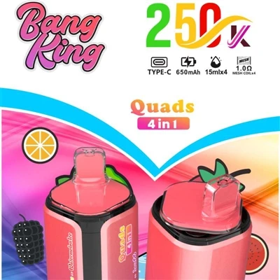 BANG KING Quads 250000 4IN1: Réabhlóid Ard-Deireadh Réabhlóid i Vape Indiúsca...