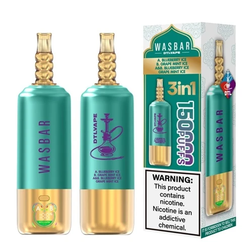 WASBAR DTL 3-i-1 150K: Ag Athshainiú an Ard--Puff-Count Shisha-Style Vape Exp...