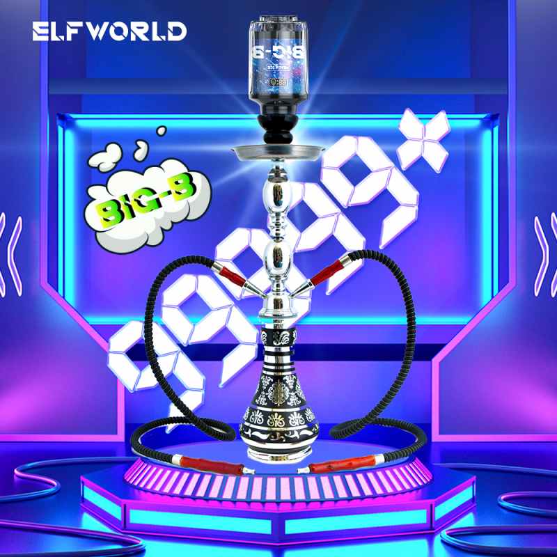 ELFWORLD DOUBLE MOUTHED GIANT HOOKAH 99999 Puffs 16 ELFWORLD DOUBLE MOUTHED GIANT HOOKAH 99999 Puffs 16